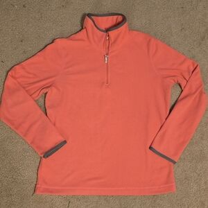 Old Navy Women's Bright Coral Fleece Quarter Zip Pullover